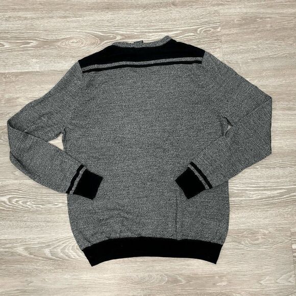 Marco Fiori Mens Sweater Pure Wool Tight Knit Pullover V-Neck Gray Size Large - Picture 5 of 7